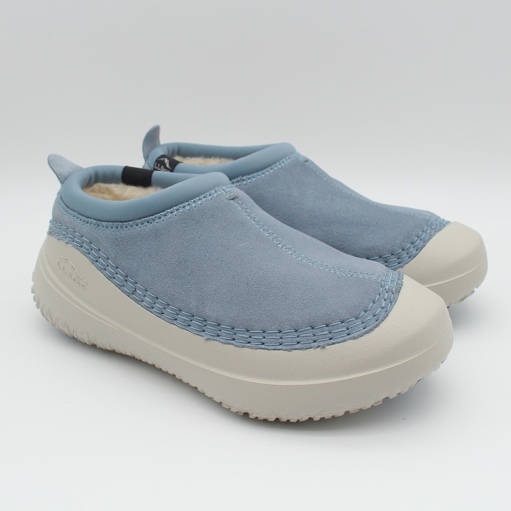 LL Bean Wicked Good Max Slippers Womens Size 7M Blue Suede Slip On Shoes